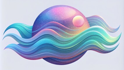 Poster - From soft and gentle ripples to bold and powerful surges the holographic waves move with a mesmerizing fluidity that captivates the eye.