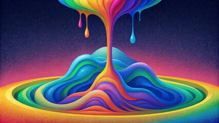 Wall Mural - A sensory overload of liquid colors each one pouring and swirling into the other to form a liquid spectrum that stretches endlessly.