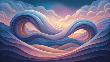 Wall Mural - A mesmerizing display of undulating forms and ethereal hues representing the infinite potential of ethereal energy.