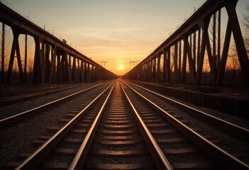 Canvas Print - train on the bridge