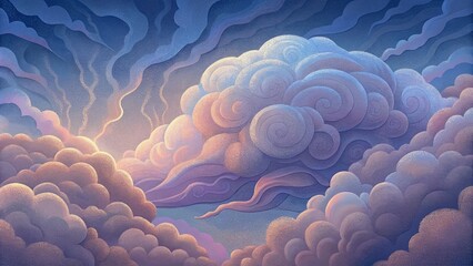 Wall Mural - A turbulent sky ripples of storm clouds mixed with gentle wisps of cotton candy clouds all blending into a beautiful chaotic mess.