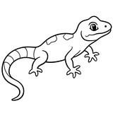 Fototapeta Dinusie - chameleon cartoon isolated on white