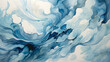 An artistic rendering of swirling water patterns in varying shades of blue, resembling ocean waves or a whirlpool