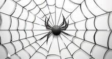 Realistic Cartoon Line Art Of A Tangled Web Without Spider