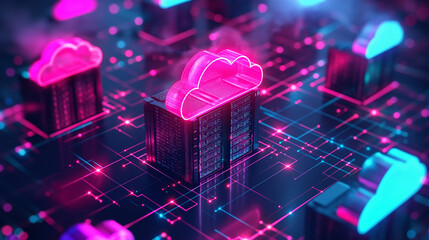 Wall Mural - data cloud server