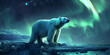 Majestic Polar Bear Under the Northern Lights 