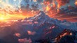sense of awe inspired by towering mountain peaks piercing the sky