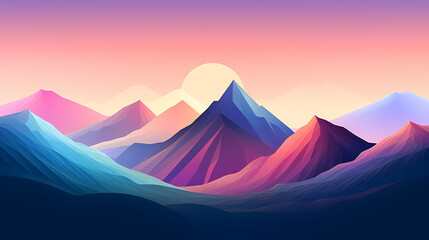 Wall Mural - Gradient Abstract Mountain Background Design