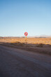 Traffic signal in deserted dirt road in rural San Pedro de Atacama, Chile.