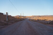 Deserted dirt road in rural San Pedro de Atacama, Chile.