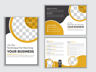 Modern corporate business bi fold business brochure design template.