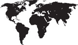 Fototapeta  - world map on black