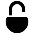 unlock icon, simple vector design