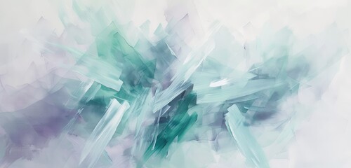 Poster - Modern Aqua Brushstrokes on Canvas Art