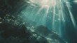 Sunbeams Filtering Through Water Onto Seabed