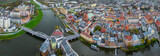 Fototapeta Miasto - Aerial view of Opole, a city located in southern Poland on the Oder River and the historical capital of Upper Silesia