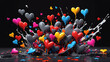 Playful Hearts: A Colorful Explosion of Love