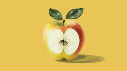 Wall Mural - Vectorized Fruit Artwork Against a White Backdrop