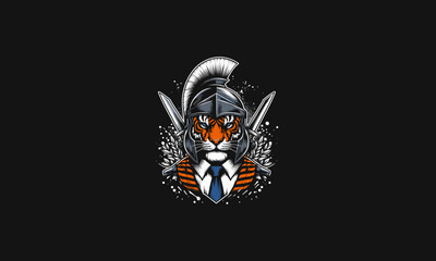 Wall Mural - tiger wearing uniform spartan vector artwork design