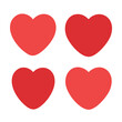 © Hogr - Simple Flat Vector Set of Red Heart Icons: Illustration