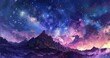 the stars from a mountaintop, in the style of dreamlike cityscapes