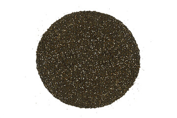 chia seed circle heap on transparent background,png format,top view 