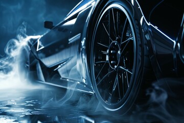 Poster - Drifting and racing concept. Background with selective focus and copy space