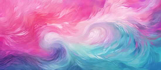 Poster - Vibrant and dynamic abstract artwork featuring a mesmerizing swirl of pink and blue colors, creating a visually striking composition