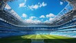 Majestic Stadium Architecture, Open Sky Football Arena