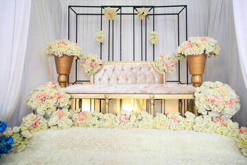 Wall Mural - Beautiful wedding stage for malay wedding reception. Detail of wedding stage.