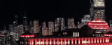Fototapeta Miasto - Chicago Downtown. Cityscape image of Chicago, Ill. USA at night showing high rises in the downtown district.