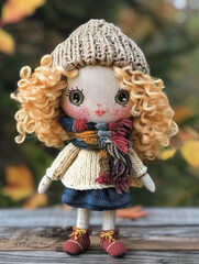 Wool knit doll