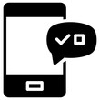 telephonic interview icon, simple vector design