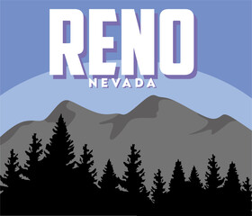 Sticker - reno city nevada united states