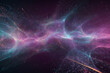 Abstract digital background of moving particles. Information space flow. Big data visualization