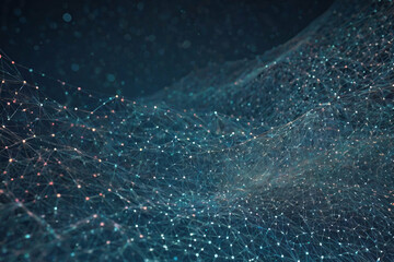 Wall Mural - wave of dots and weave lines. abstract background