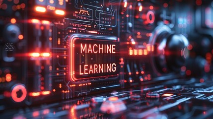 Wall Mural - concept for a commercial background image on the topic of machine learning. banner for advertising. 