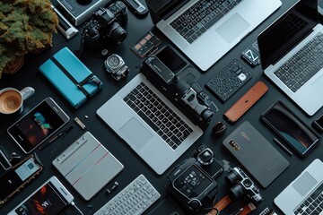 Fototapete - Technology image featuring innovative gadgets and devices, Image showcasing innovative gadgets and cutting-edge technology devices.