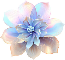 Wall Mural - holographic hologram flower isolated on white or transparent background,transparency