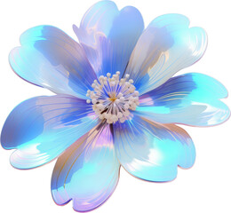 Poster - holographic hologram flower isolated on white or transparent background,transparency