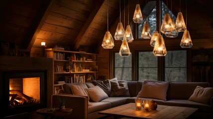 Canvas Print - cozy cabin light