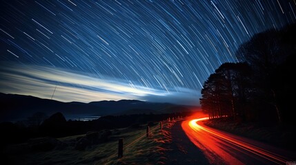 Canvas Print - pitch star dust trail