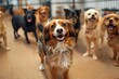 © Pixel Alchemist - Energetic Dogs Happily Playing at Pet Daycare Center Under Attentive Supervision