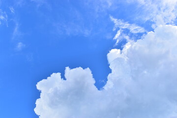 Wall Mural - big cloud in clear blue sky background