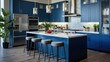 modern home interior blue