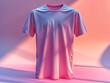 Pink and Blue Gradient T-Shirt Mockup for High-End Branding, To showcase and promote high-end apparel and fashion designs in a sophisticated and