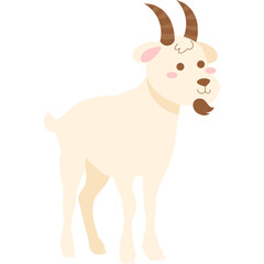 Sticker - Cute Goat Illustration