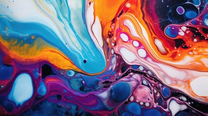 Poster - paint acrylic pouring