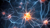 Fototapeta Sport - Concept illustration of neuron cells with glowing links