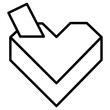 origami heart envelope icon, simple vector design